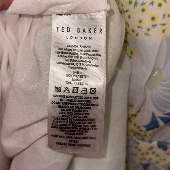 Ted Baker • Suziiee Floral Ruffle Peasant Mini Dress - Picture 12 of 15